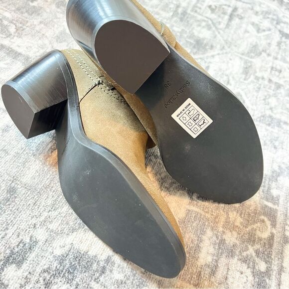 NWOB See by Chloe Hanna Hana Leather O Ring Booties in Military Green 38 / 8 - Picture 11 of 12